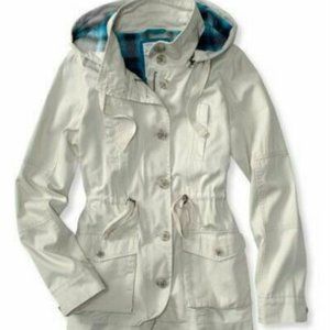 Aeropostale Khaki flannel Jacket - Removable hood